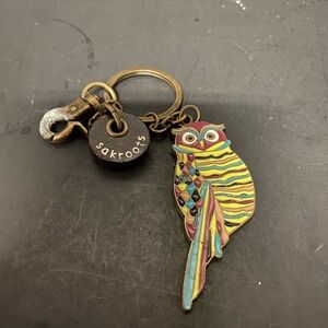 Sakroots Owl Keychain Vibrant  Charm